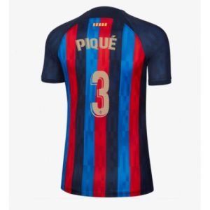 Dames Barcelona Gerard Pique #3 Thuis tenue 2022-23 Korte Mouw