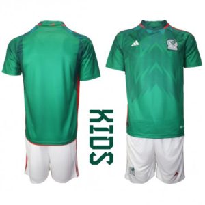 Kids Mexico Thuis tenue WK 2022 Korte Mouw (+ Korte broeken)