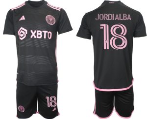 Inter Miami Jordi Alba #18 Uit tenue Mensen 2023-24 Korte Mouw (+ Korte broeken)