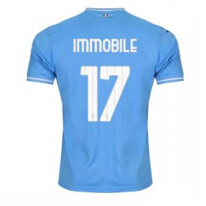 Lazio Ciro Immobile #17 Thuis tenue Mensen 2023-24 Korte Mouw