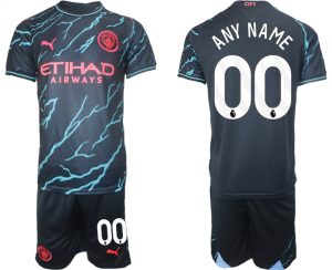 Manchester City Any Name Derde Shirt 2023-2024 Voetbalshirts Korte Mouw (+ Korte broeken)