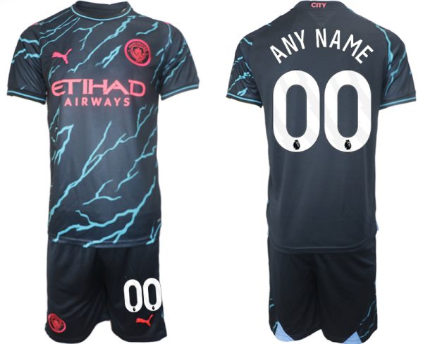 Manchester City Any Name Derde Shirt 2023-2024 Voetbalshirts Korte Mouw (+ Korte broeken)