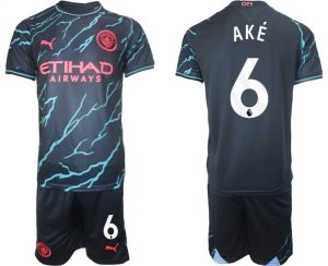 Manchester City Nathan Ake #6 Derde Shirt 2023-2024 Voetbalshirts Korte Mouw (+ Korte broeken)