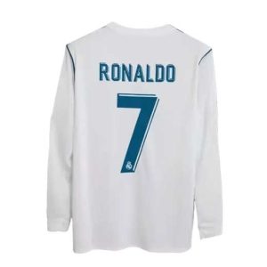 Retro Real Madrid Ronaldo #7 2017/18 Thuisshirt Lange Mouwen Voetbalshirts