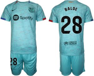 Barcelona Alejandro Balde #28 Derde Shirt 2023-24 Voetbalshirts Korte Mouw (+ Korte broeken)