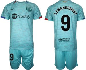 Barcelona Robert Lewandowski #9 Derde Shirt 2023-24 Voetbalshirts Korte Mouw (+ Korte broeken)