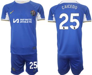 Chelsea Moises Caicedo #25 Thuisshirt 2023/24 Korte Mouw (+ Korte broeken) Voetbalshirts