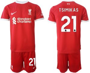 Liverpool Kostas Tsimikas #21 Thuisshirt 2023/24 Korte Mouw (+ Korte broeken) Voetbalshirts