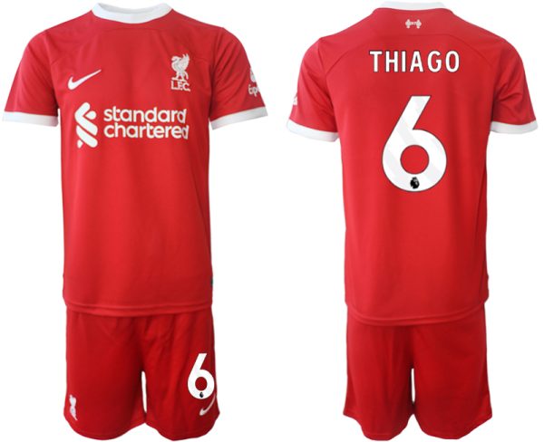 Liverpool Thiago Alcantara #6 Thuisshirt 2023/24 Korte Mouw (+ Korte broeken) Voetbalshirts