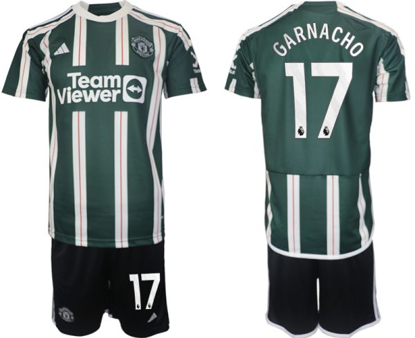 Manchester United Alejandro Garnacho #17 Uitshirt 2023/24 Korte Mouw (+ Korte broeken) Voetbalshirts