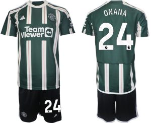 Manchester United Andre Onana #24 Uitshirt 2023/24 Korte Mouw (+ Korte broeken) Voetbalshirts