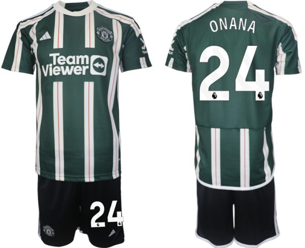 Manchester United Andre Onana #24 Uitshirt 2023/24 Korte Mouw (+ Korte broeken) Voetbalshirts