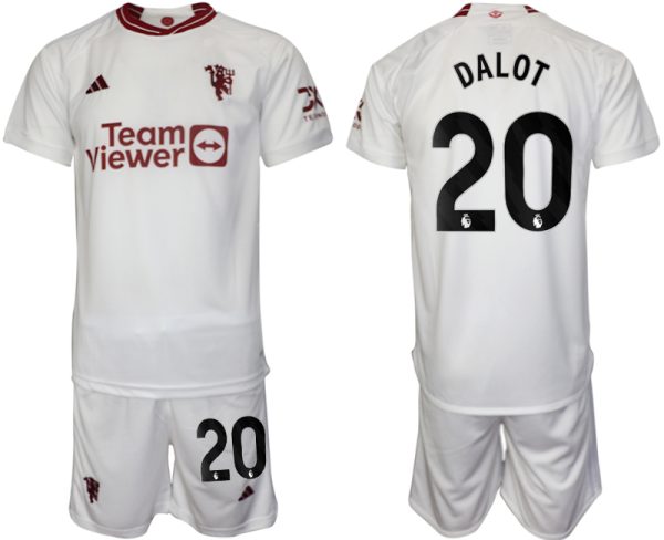 Manchester United Diogo Dalot #20 Derde Shirt 2023/24 Korte Mouw (+ Korte broeken) Voetbalshirts