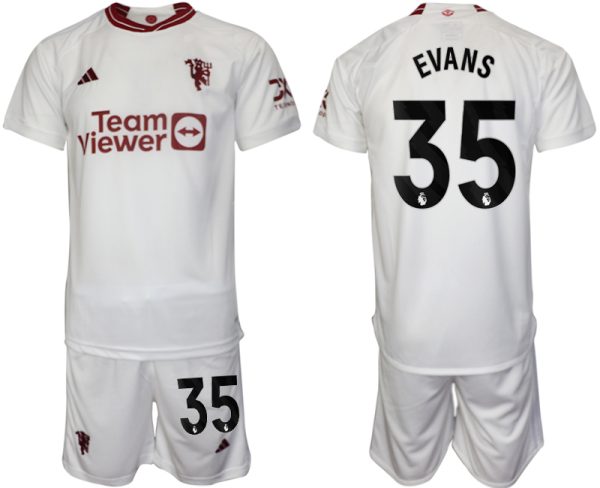 Manchester United Jonny Evans #35 Derde Shirt 2023/24 Korte Mouw (+ Korte broeken) Voetbalshirts