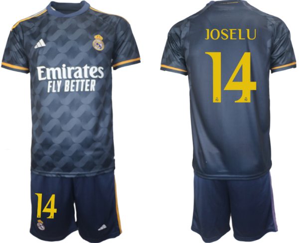 Real Madrid Joselu #14 Uitshirt 2023/24 Korte Mouw (+ Korte broeken) Voetbalshirts