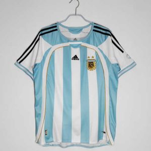 Argentinië 2006 Thuis tenue Korte Mouw Klassieke Retro Voetbalshirts