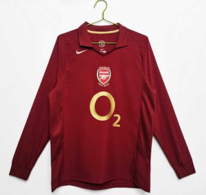 Arsenal 2005/06 Thuis tenue Lange Mouwen Klassieke Retro Voetbalshirts