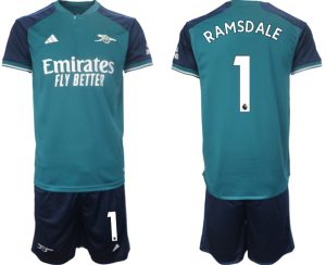 Arsenal Aaron Ramsdale #1 Derde Shirt 2023-24 Mensen Korte Mouw (+ Korte broeken) Voetbalshirts