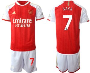 Arsenal Bukayo Saka #7 Thuisshirt 2023-24 Mensen Korte Mouw (+ Korte broeken) Voetbalshirts