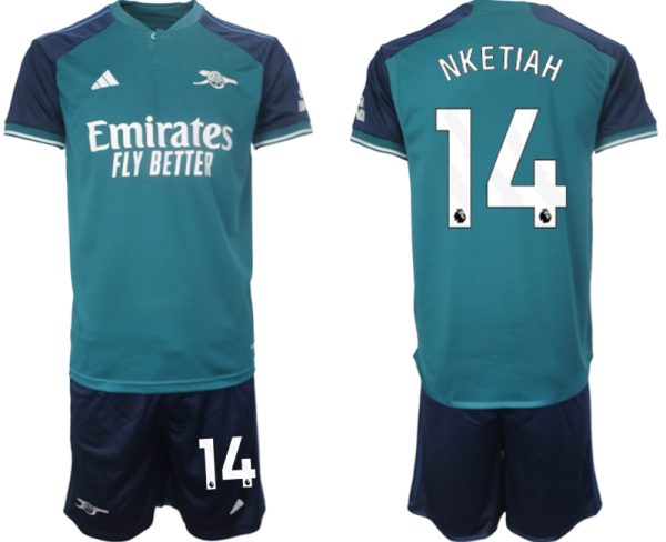 Arsenal Eddie Nketiah #14 Derde Shirt 2023-24 Mensen Korte Mouw (+ Korte broeken) Voetbalshirts