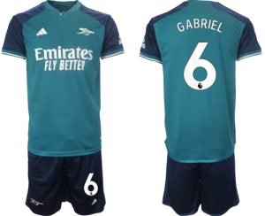 Arsenal Gabriel Magalhaes #6 Derde Shirt 2023-24 Mensen Korte Mouw (+ Korte broeken) Voetbalshirts