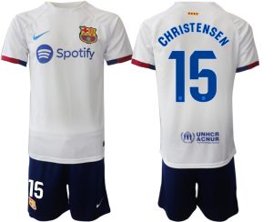 Barcelona Andreas Christensen #15 Uitshirt 2023-24 Mensen Korte Mouw (+ Korte broeken) Voetbalshirts