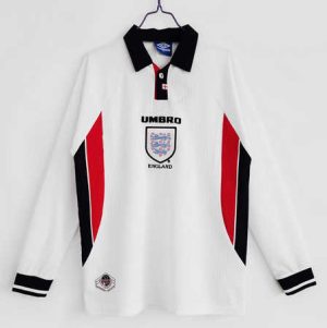 Engeland WK 1998 Thuis tenue Lange Mouwen Klassieke Retro Voetbalshirts