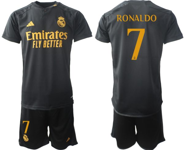 Real Madrid Cristiano Ronaldo #7 Derde Shirt 2023-24 Mensen Korte Mouw (+ Korte broeken) Voetbalshirts