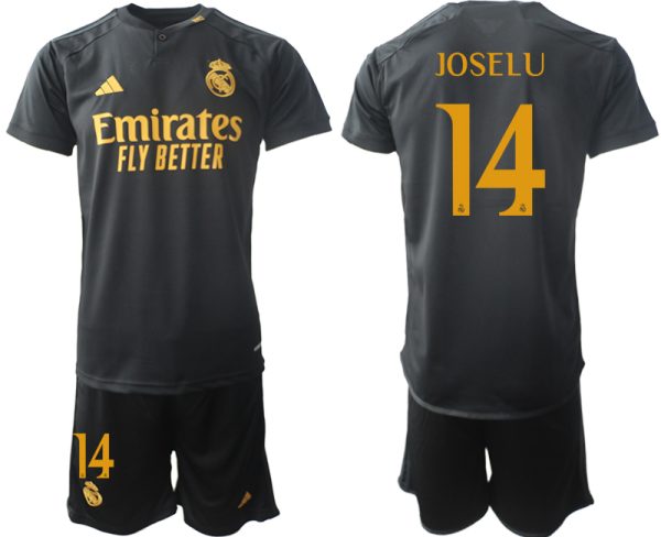 Real Madrid Joselu #14 Derde Shirt 2023-24 Mensen Korte Mouw (+ Korte broeken) Voetbalshirts