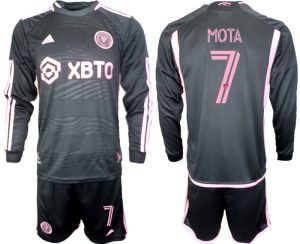 Inter Miami Jean Mota #7 Uitshirt 2023-24 Mensen Lange Mouwen (+ Korte broeken) Voetbalshirts