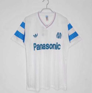 Olympique de Marseille 1990 Thuisshirt Korte Mouw Klassieke Retro Voetbalshirts