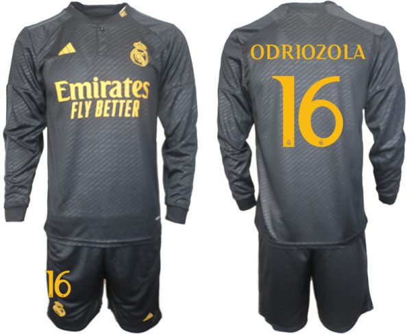 Real Madrid Alvaro Odriozola #16 Derde Shirt 2023-24 Mensen Lange Mouwen (+ Korte broeken) Voetbalshirts