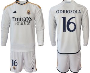 Real Madrid Alvaro Odriozola #16 Thuisshirt 2023-24 Mensen Lange Mouwen (+ Korte broeken) Voetbalshirts