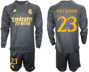 Real Madrid David Beckham #23 Derde Shirt 2023-24 Mensen Lange Mouwen (+ Korte broeken) Voetbalshirts