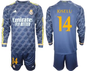 Real Madrid Joselu #14 Uitshirt 2023-24 Mensen Lange Mouwen (+ Korte broeken) Voetbalshirts