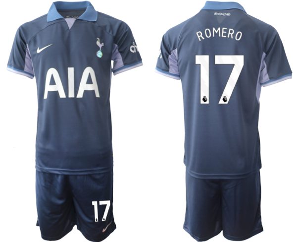 Tottenham Hotspur Cristian Romero #17 Uitshirt 2023-24 Mensen Korte Mouw (+ Korte broeken) Voetbalshirts