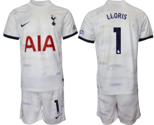 Tottenham Hotspur Hugo Lloris #1 Thuisshirt 2023-24 Mensen Korte Mouw (+ Korte broeken) Voetbalshirts