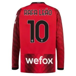 AC Milan Rafael Leão #10 Thuisshirt 2023-2024 Voetbalshirt met Lange Mouwen