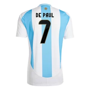 Argentinië Rodrigo de Paul #7 Thuisshirt Copa América 2024 Voetbalshirts Korte Mouw