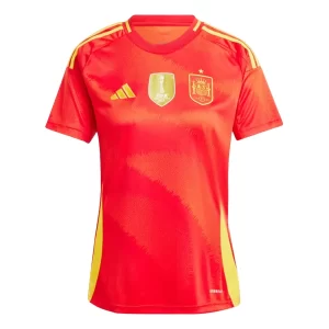 Dames Spanje Thuisshirt EK 2024 Voetbalshirts Korte Mouw