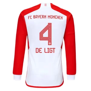 FC Bayern München Matthijs de Ligt #4 Thuisshirt 2023-2024 Voetbalshirt met Lange Mouwen