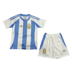 Kids Argentinië Thuisshirt Copa América 2024 Voetbalshirts Korte Mouw (+ Korte broeken)