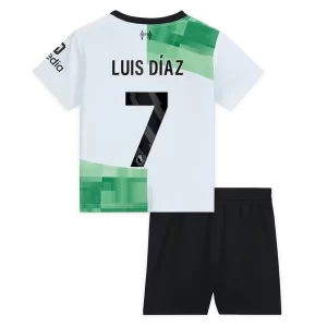 Kids Liverpool Luis Díaz #7 Uitshirt 2023-2024 Voetbalshirts Korte Mouw