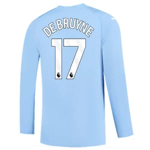 Manchester City Kevin De Bruyne #17 Thuisshirt 2023-2024 Voetbalshirts Lange Mouwen