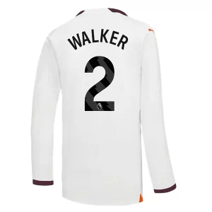 Manchester City Kyle Walker #2 Uitshirt 2023-2024 Voetbalshirts Lange Mouwen