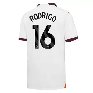 Manchester City Rodrigo #16 Uitshirt 2023-2024 Voetbalshirts Korte Mouw