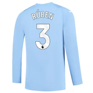 Manchester City Ruben #3 Thuisshirt 2023-2024 Voetbalshirts Lange Mouwen