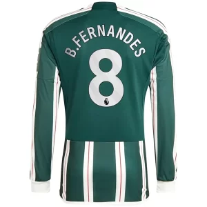 Manchester United Bruno Fernandes #8 Uitshirt 2023-2024 Voetbalshirts Lange Mouwen