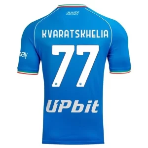 SSC Napoli Khvicha Kvaratskhelia #77 Thuisshirt 2023-2024 Voetbalshirt met Korte Mouw