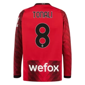 AC Milan Sandro Tonali #8 Thuisshirt 2023-2024 Voetbalshirts Lange Mouwen